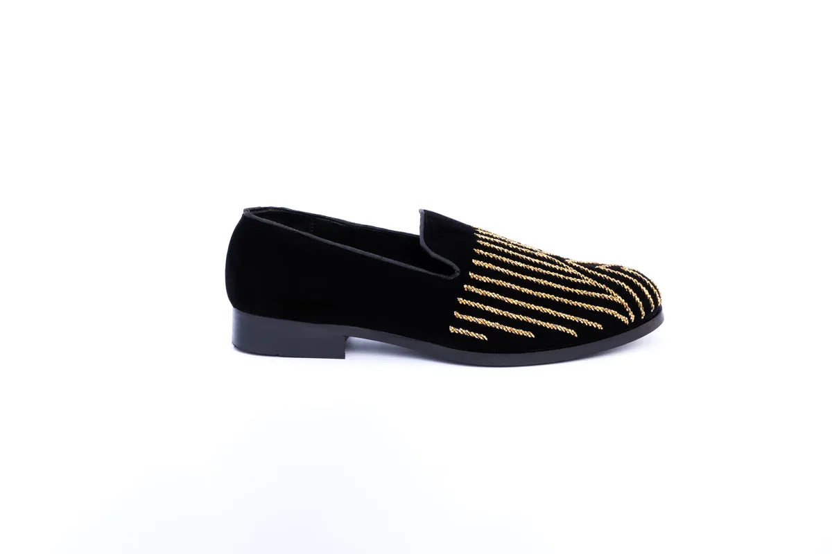 ABSTRACT EMBROIDERY SLIP-ONS-BLACK