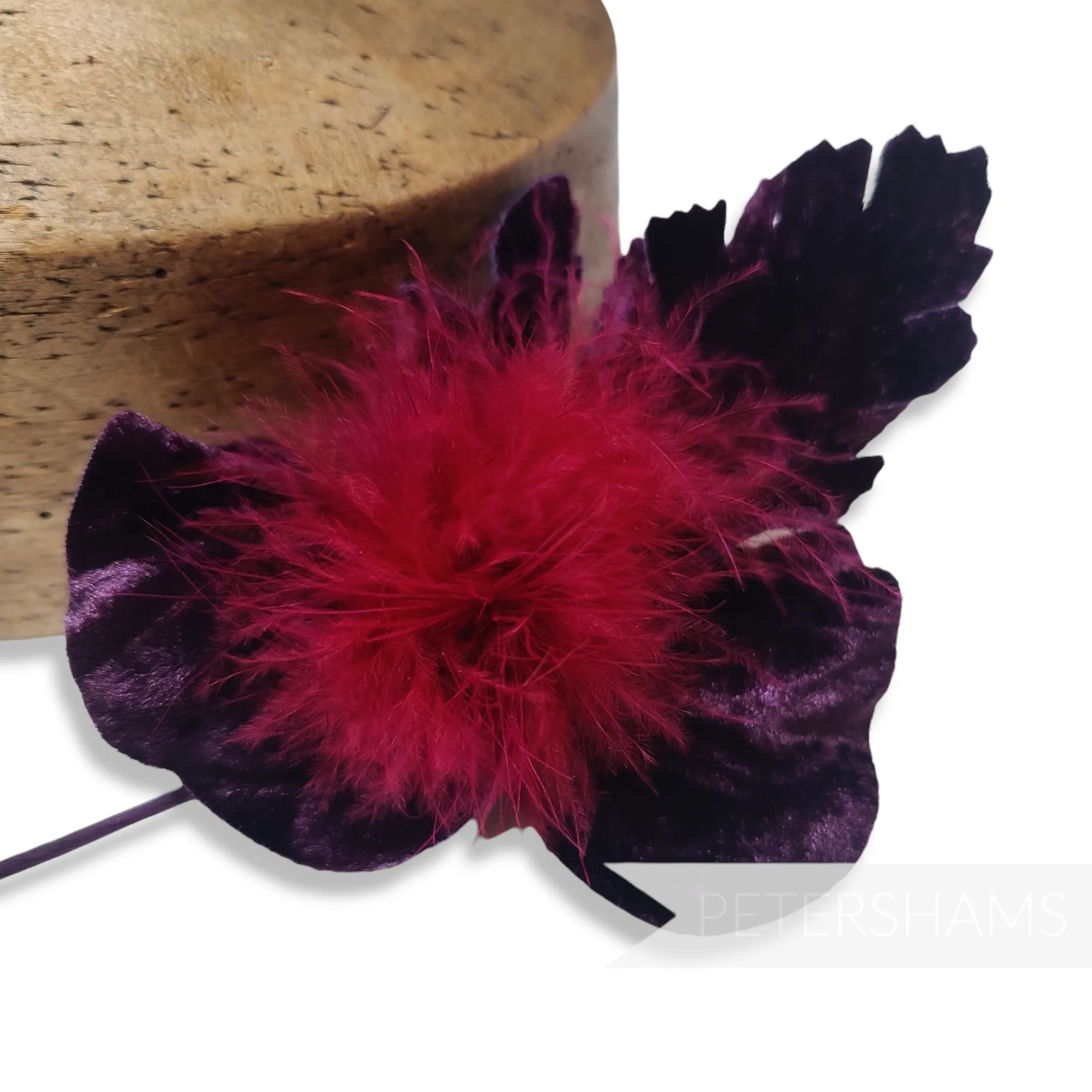 'Addilynn' Marabou and Silk Velvet Wired Orchid Flower