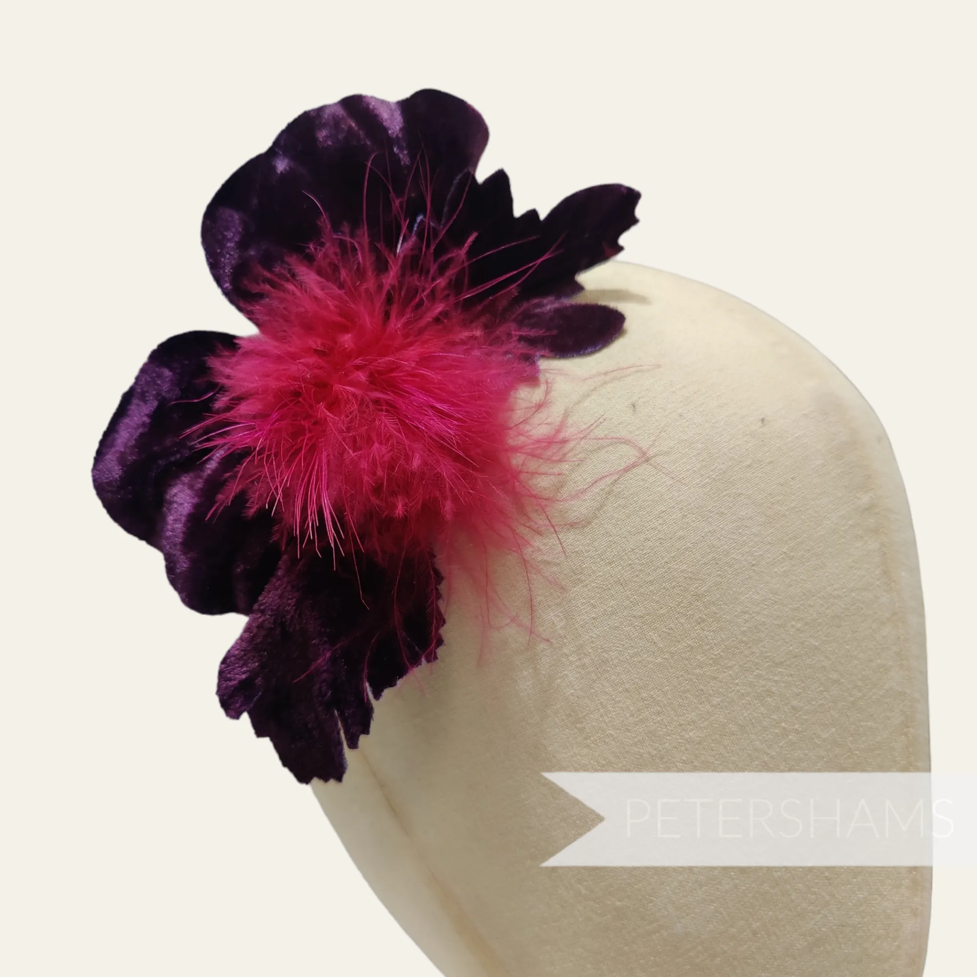 'Addilynn' Marabou and Silk Velvet Wired Orchid Flower