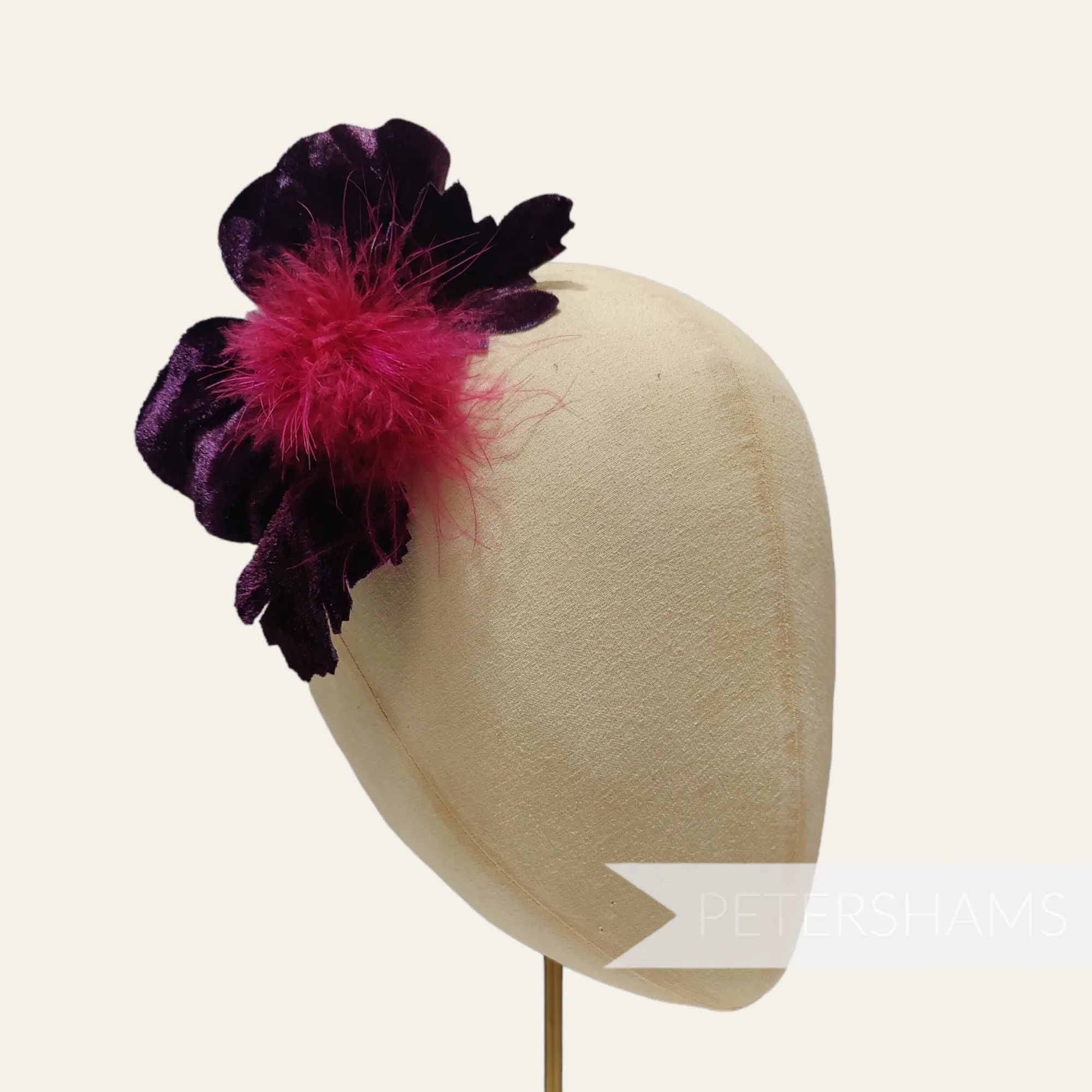 'Addilynn' Marabou and Silk Velvet Wired Orchid Flower