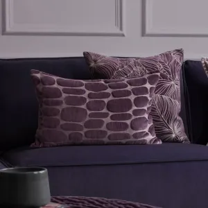 Boulder Embroidered Feather Cushion Plum