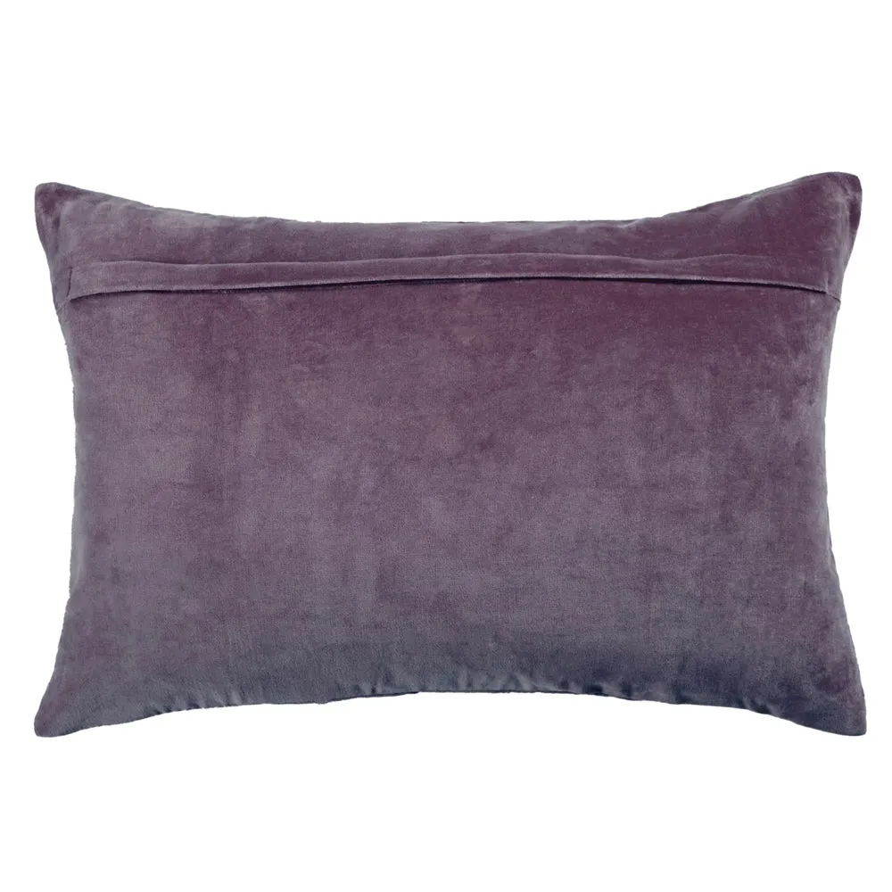 Boulder Embroidered Feather Cushion Plum