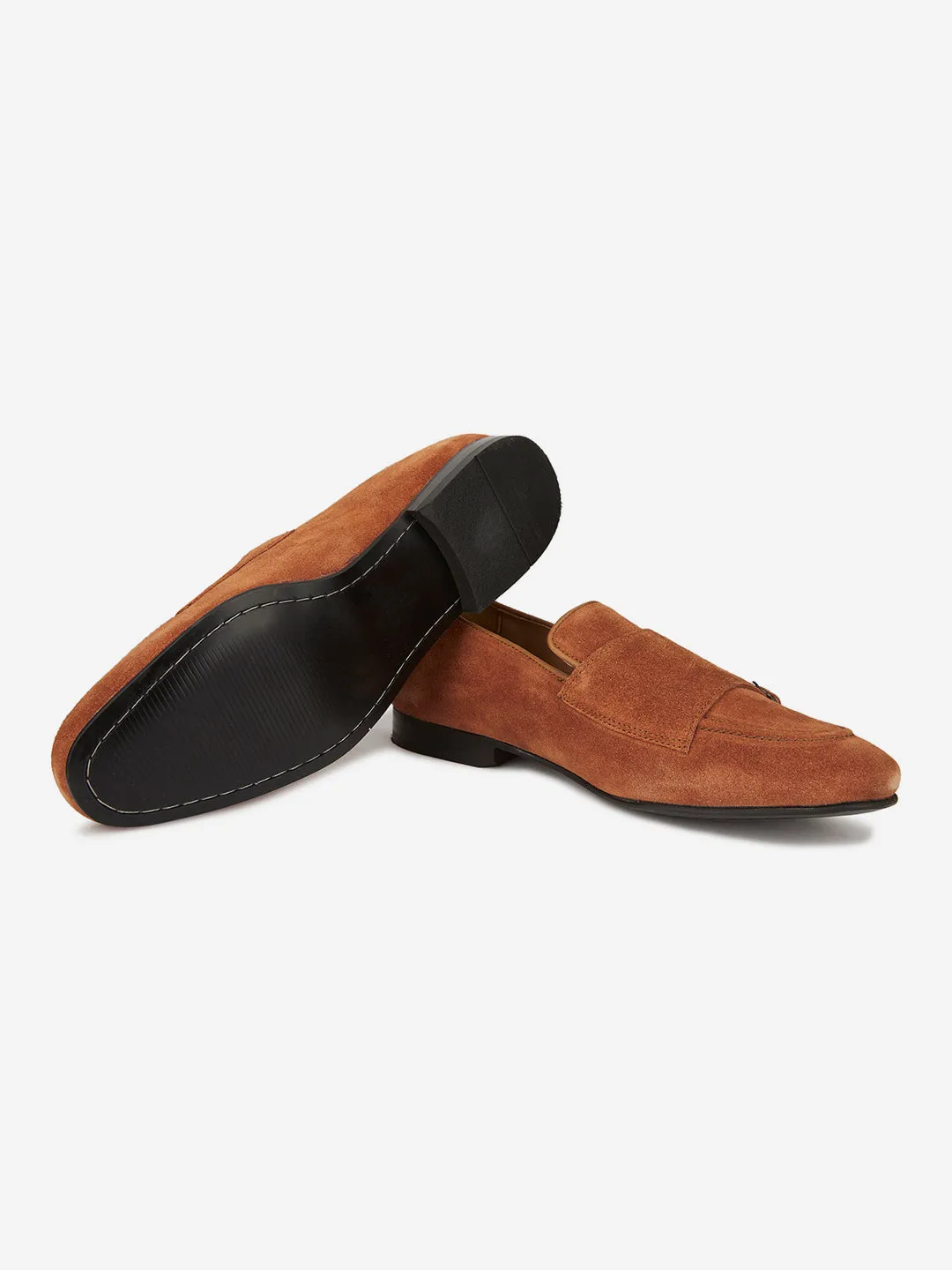 Buckles Detailed Lightweight Leather Loafers