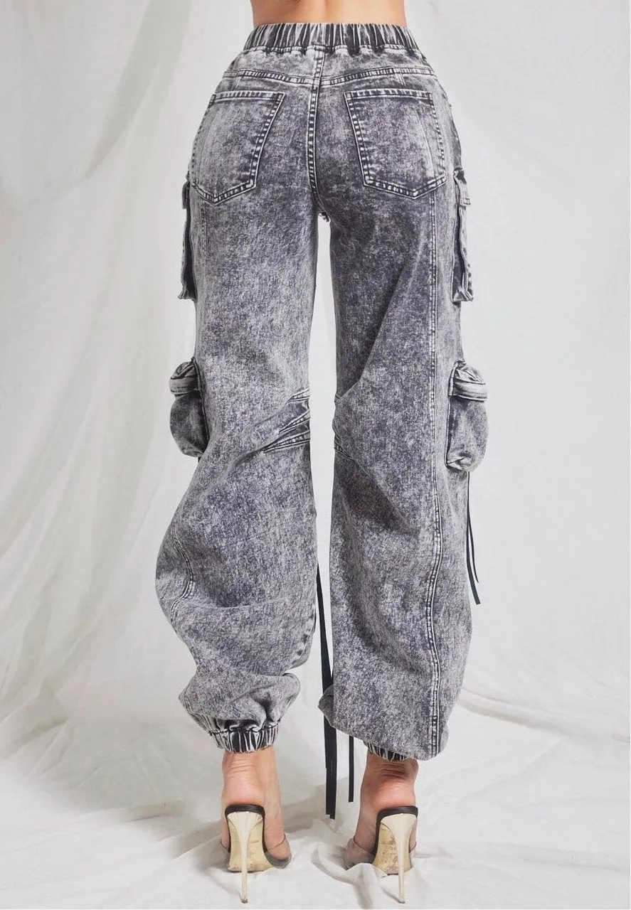 Cargo Denim Jogger Pants