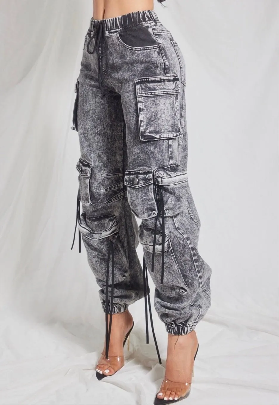 Cargo Denim Jogger Pants