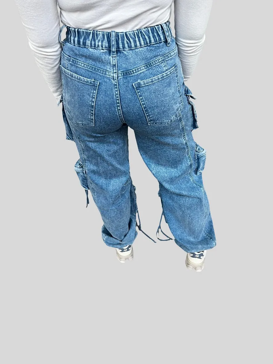 Cargo Denim Jogger Pants