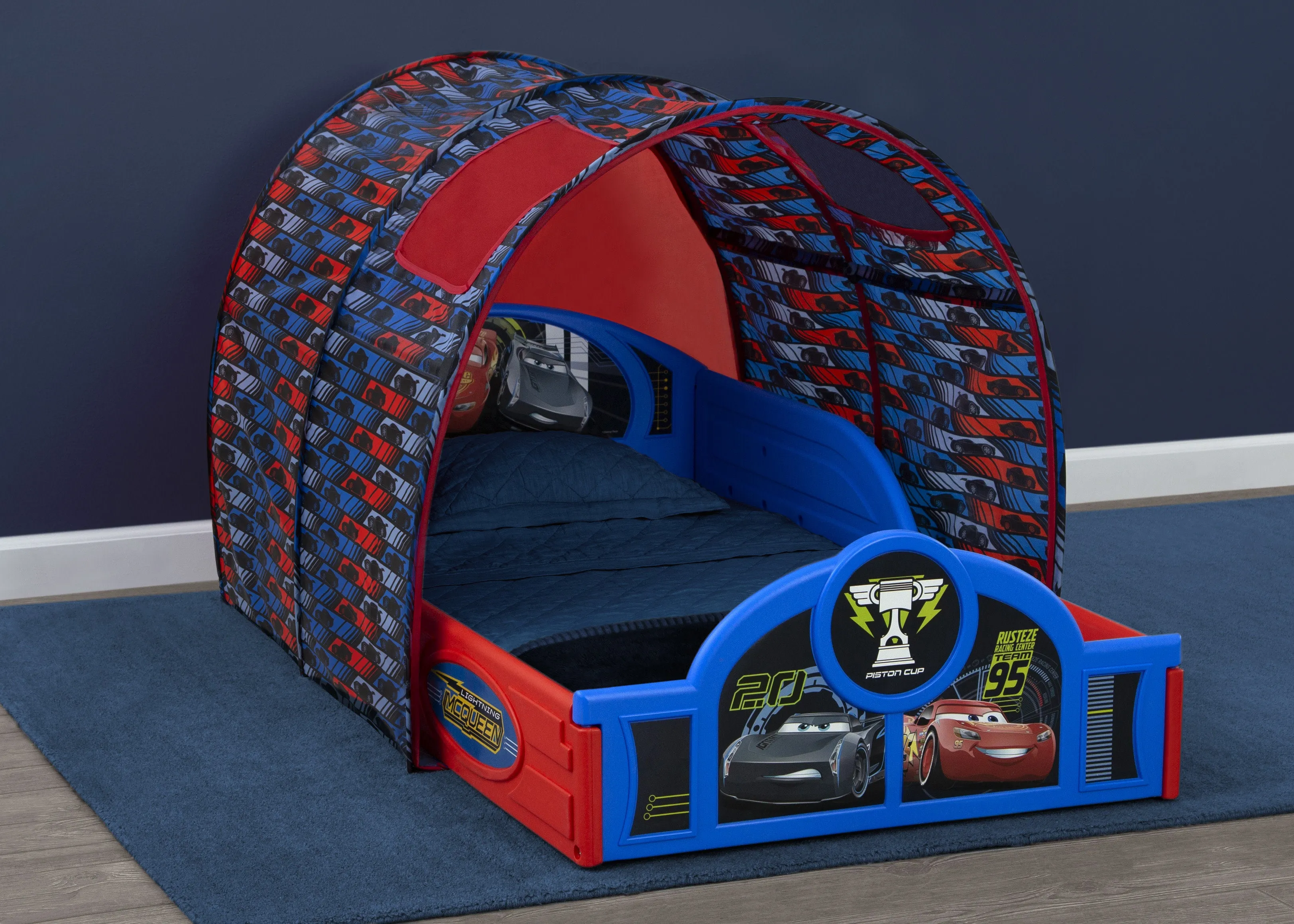 Cars Sleep and Play Toddler Bed with Tent