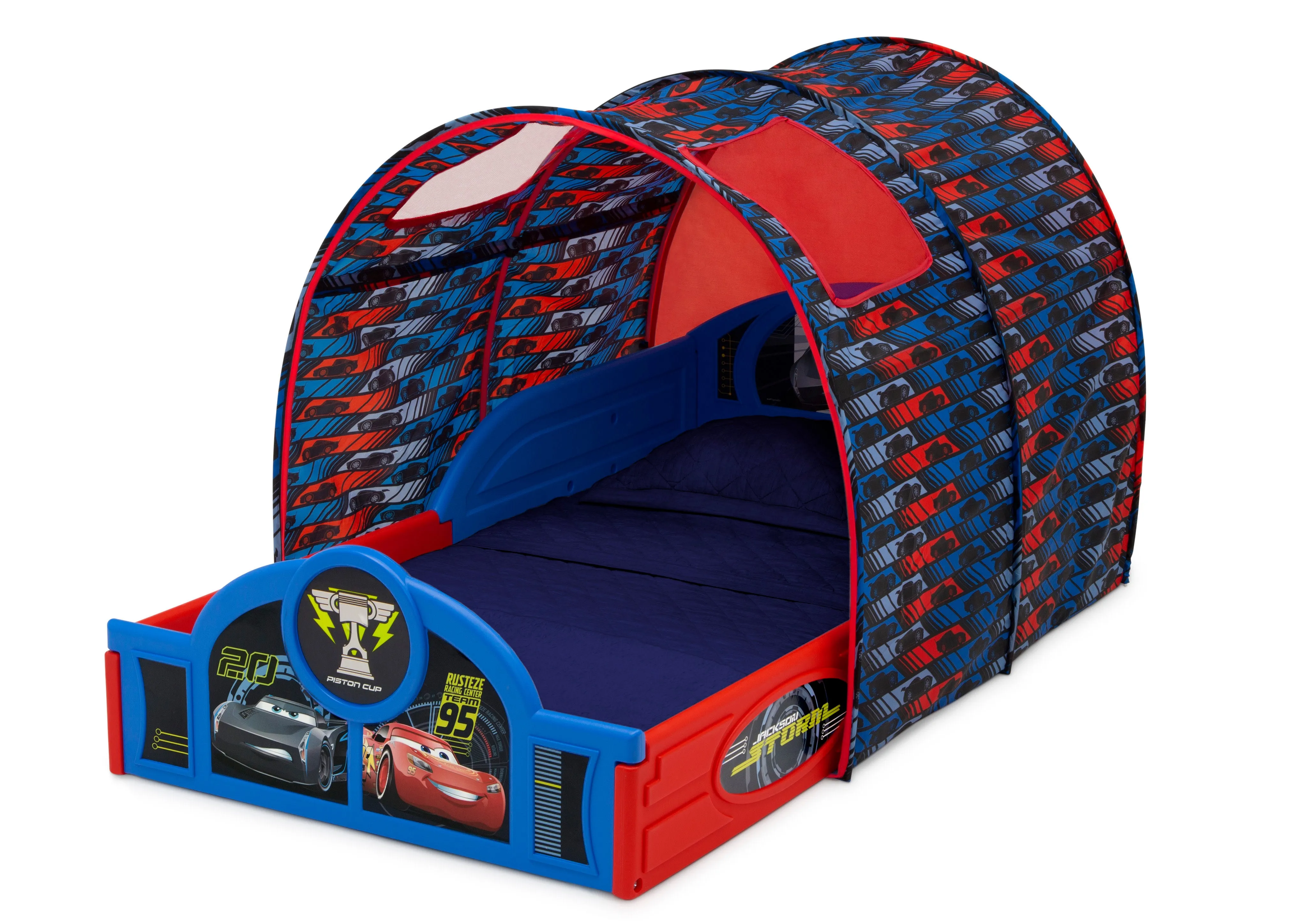 Cars Sleep and Play Toddler Bed with Tent