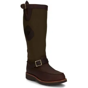 Chippewa Men's Cutter 17" Moc Toe Pull-On Snake Hunt Boot Brown- 23923