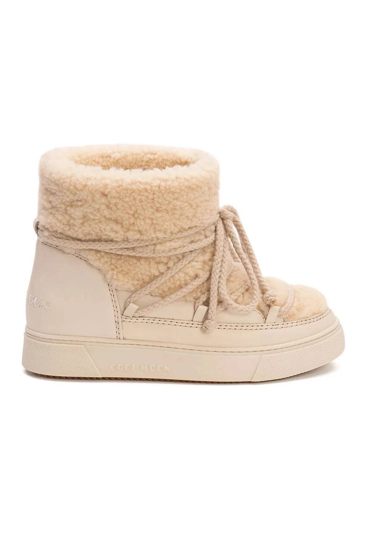 Cool Moon Women's Genuine Fur Sneakers SCB 355067 Beige