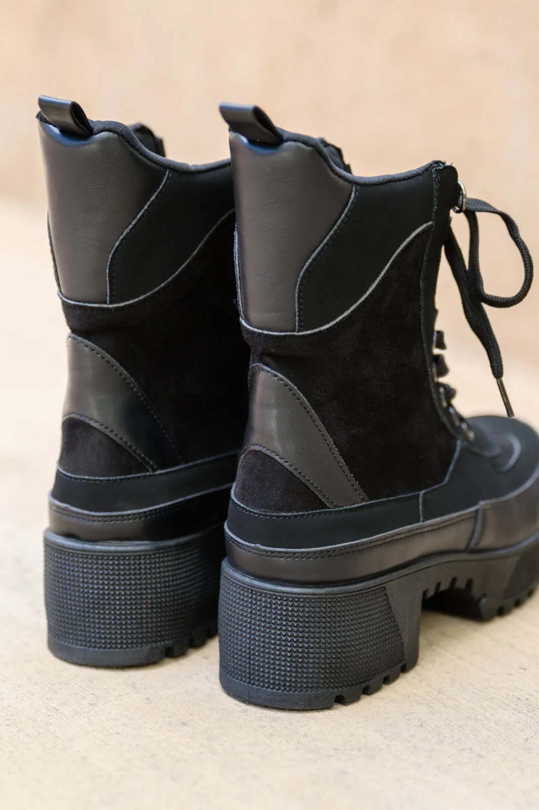 Desert Nights Lace Up Boots In Black