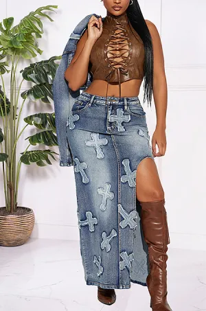 ‘Don’t Cross Me’ Extended Skirt Set