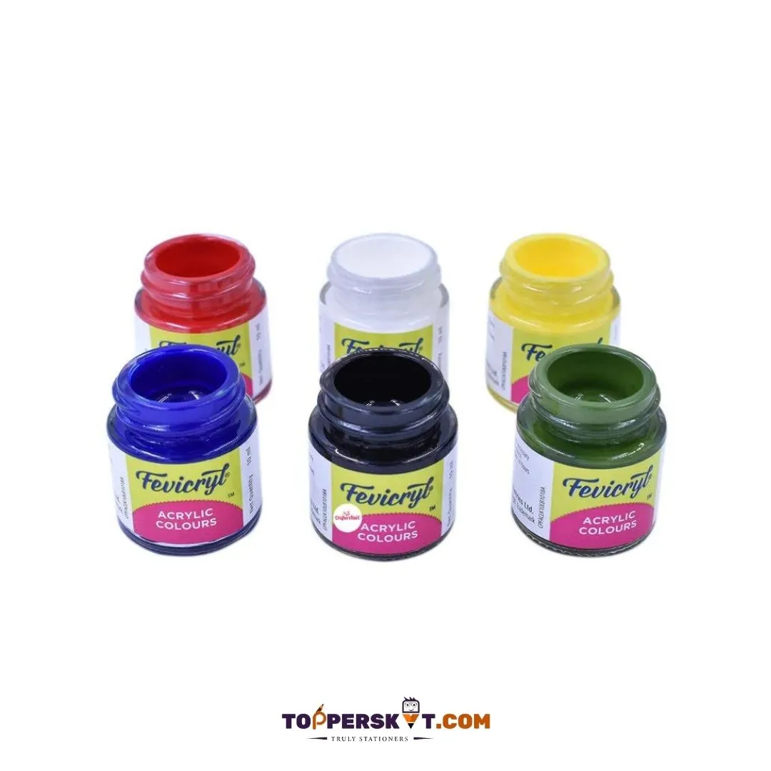 Fevicryl Acrylic Colours -  Multicolor Vibrant Shades ( Pack of 6 )