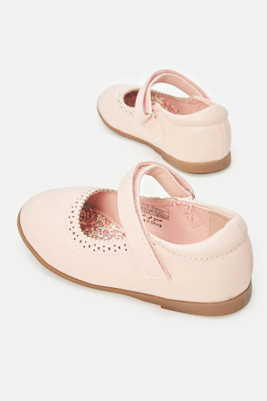 Girls Pink Velcro Ballerina