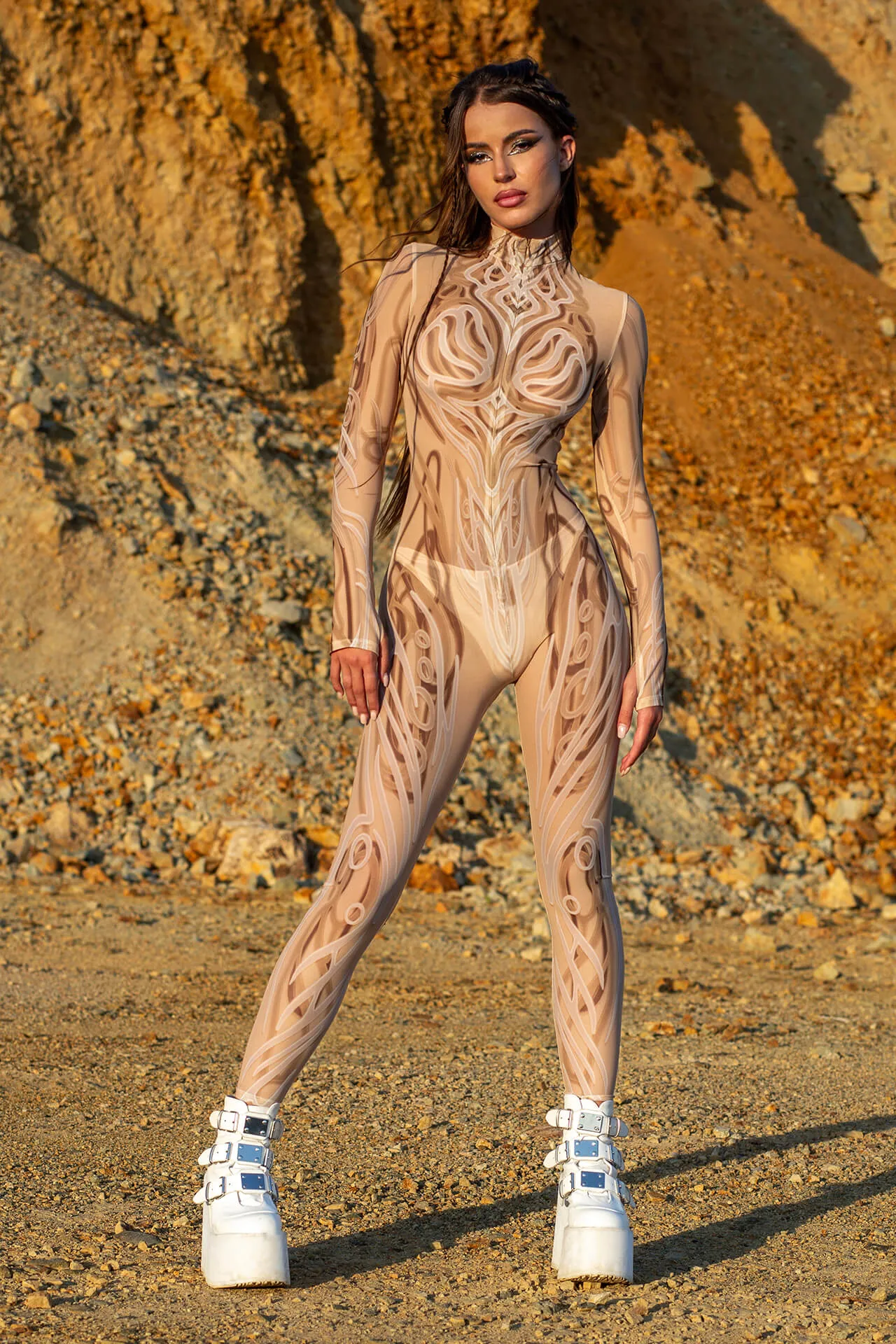 Ivory Shell Mesh Costume