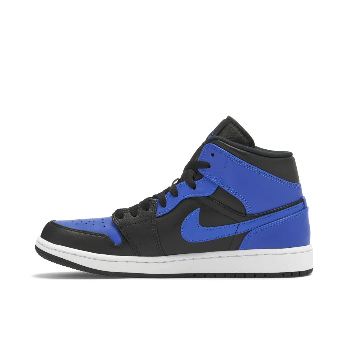 Jordan 1 Mid Black Royal Tumbled Leather