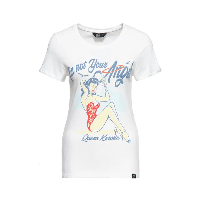 King Kerosin Queen Kerosin I'M Not Your Angel Ladies T-Shirt Off-White