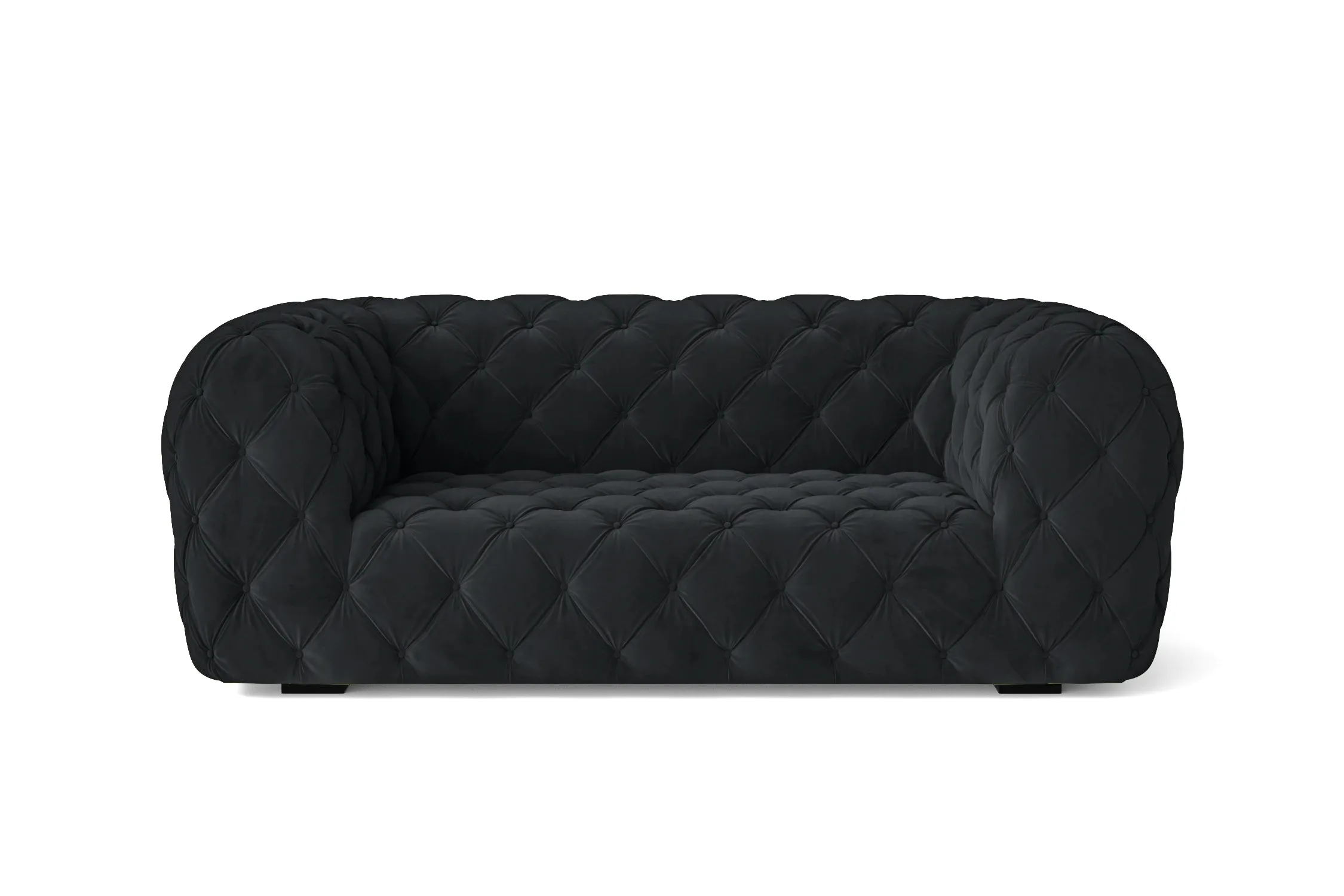 Lecce 2 Seater Sofa Dark Grey Velvet