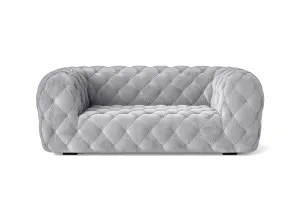 Lecce 2 Seater Sofa Silver Velvet