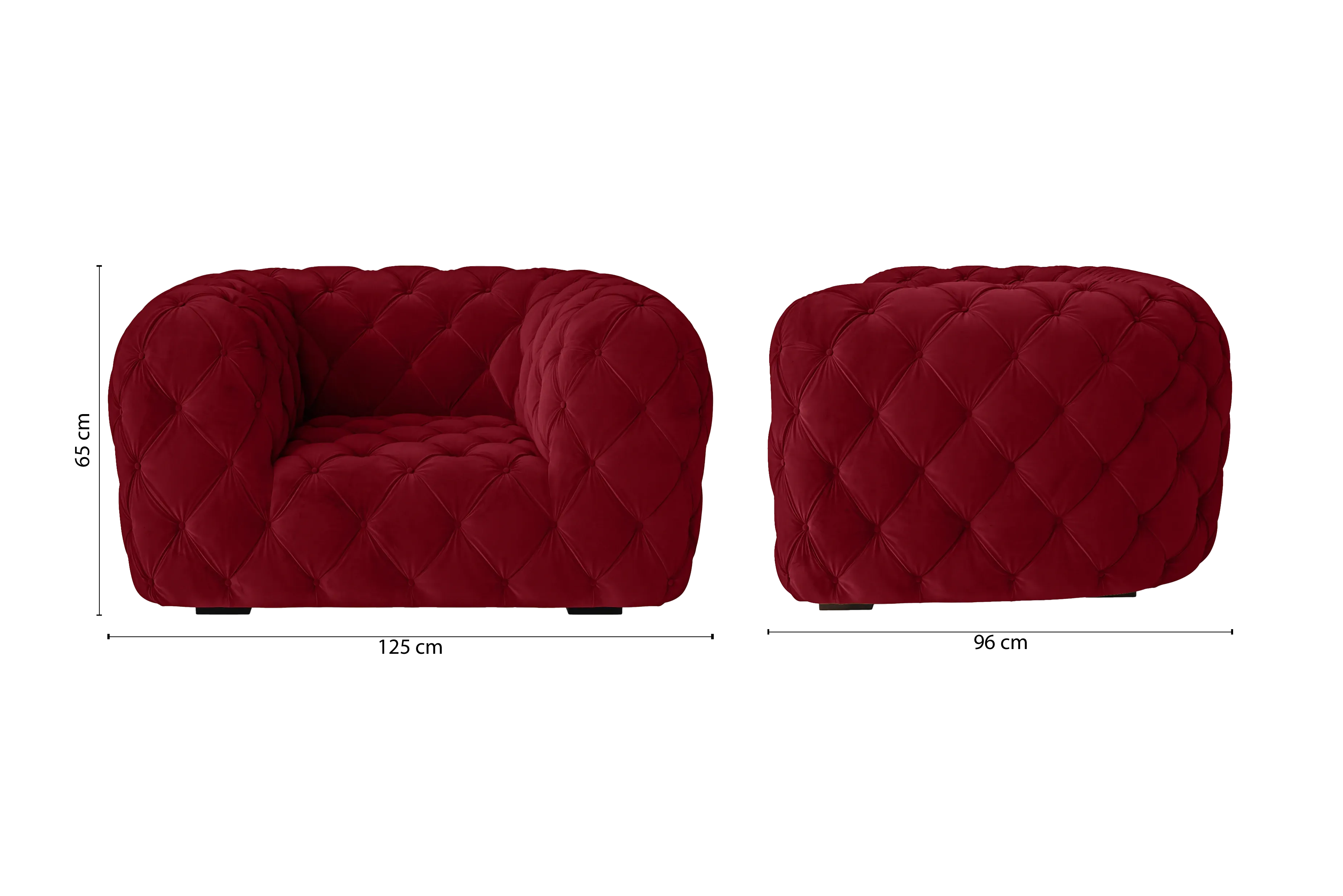 Lecce Armchair Red Velvet