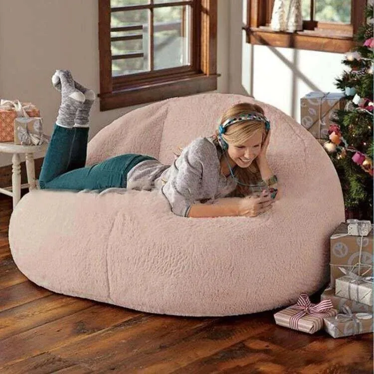 Luxurious Velvet Lamb Bean Bag Cover: Customisable Comfort for All Ages