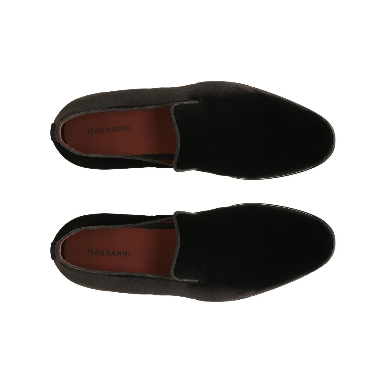 Magnanni 12475 Dorio Men's Shoes Black Velvet Fabric Slip-On Loafers (MAGS1002)