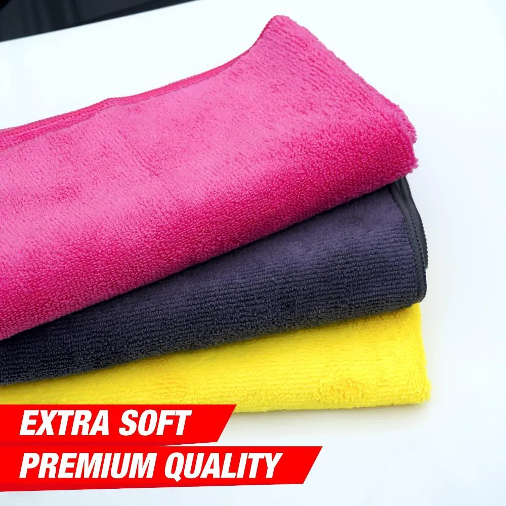 Microfiber Car Cleaning Cloth-Pink-40x40cm-350 GSM