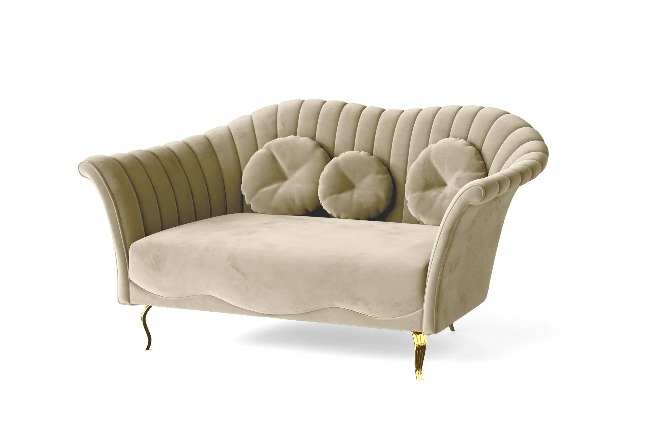 Milan 2 Seater Sofa Cream Velvet