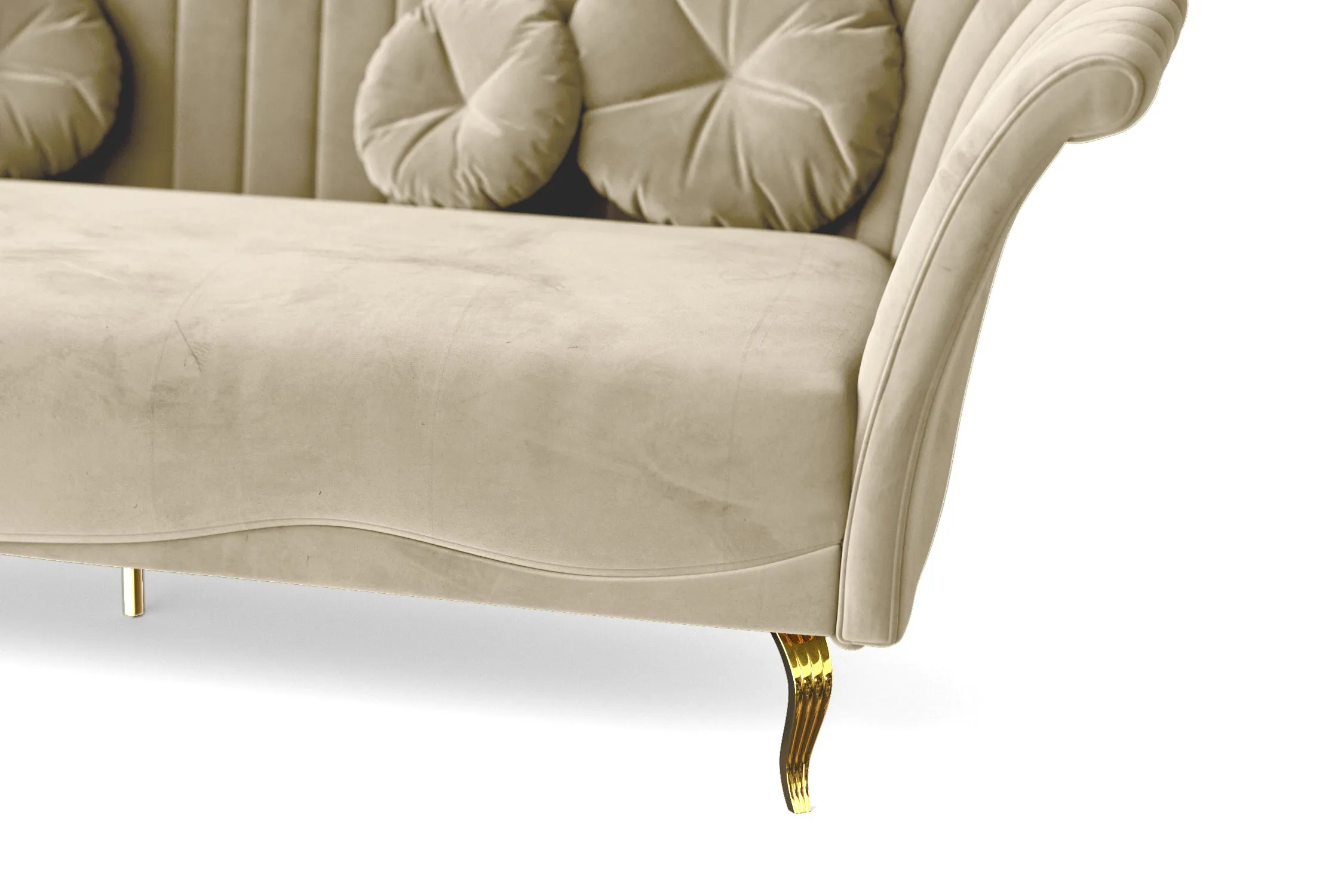 Milan 2 Seater Sofa Cream Velvet