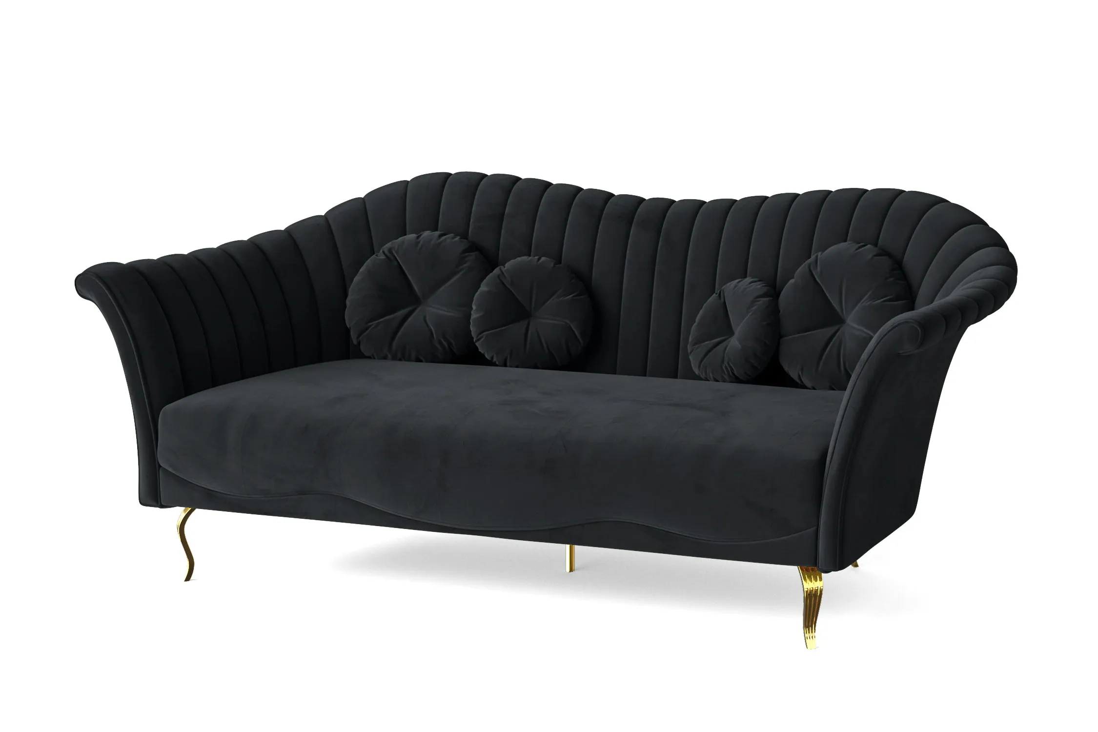 Milan 3 Seater Sofa Dark Grey Velvet