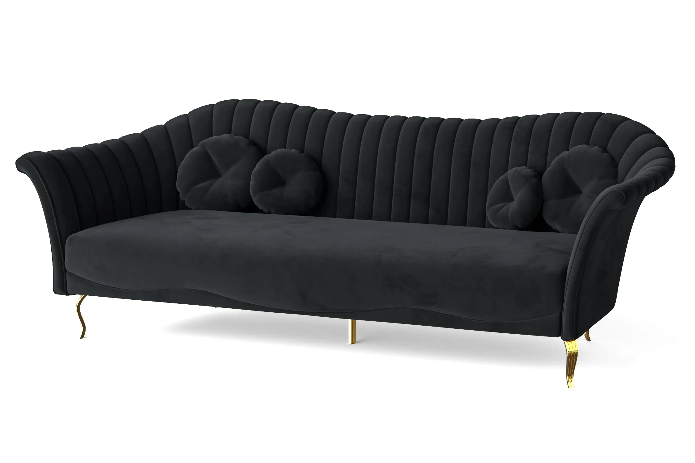 Milan 4 Seater Sofa Dark Grey Velvet