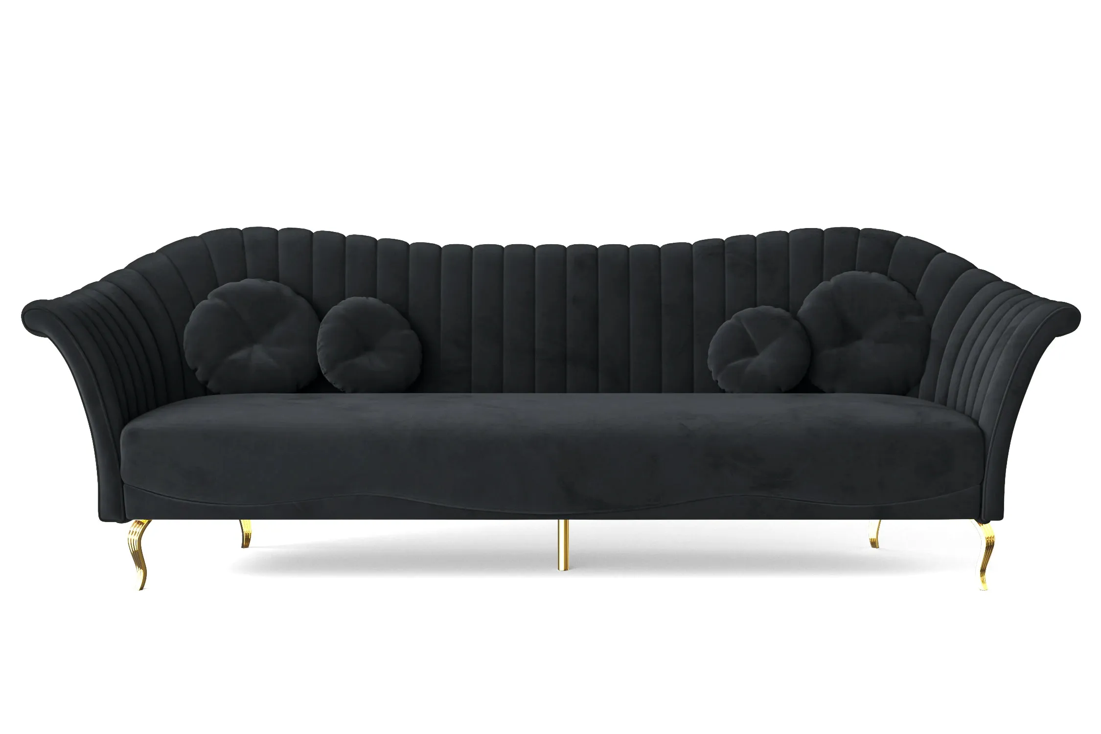 Milan 4 Seater Sofa Dark Grey Velvet