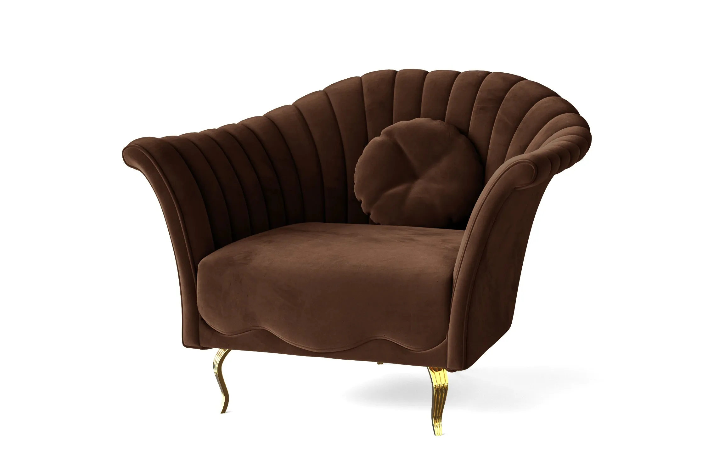 Milan Armchair Coffee Brown Velvet