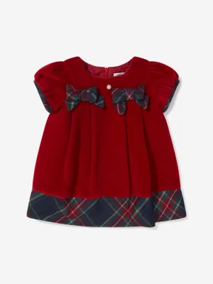 Patachou Baby Girls Velvet Tartan Trim Dress