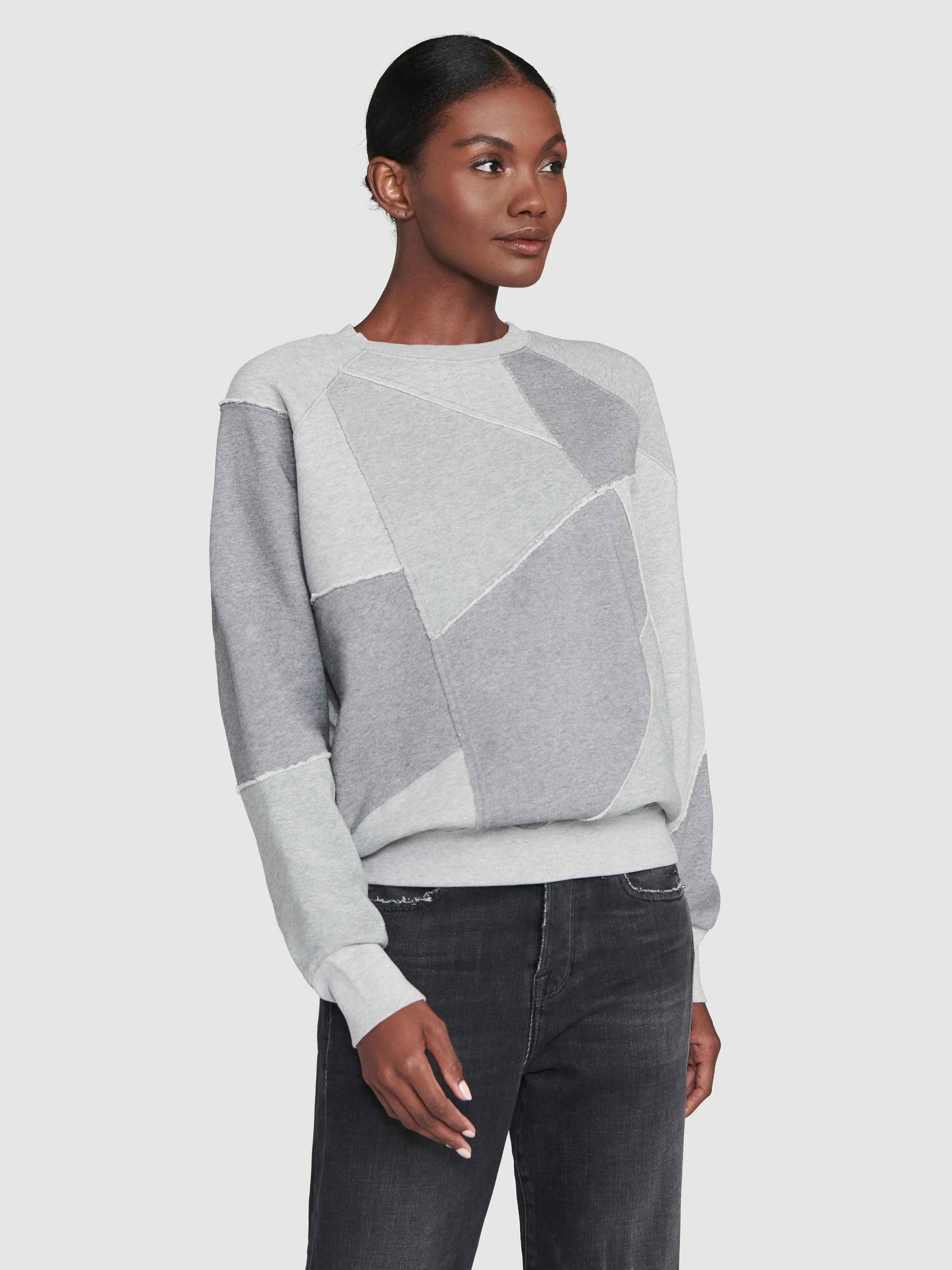 Patchwork Sweatshirt -- Gris Multi