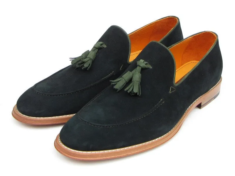 Paul Parkman Green Suede Tassel Loafers