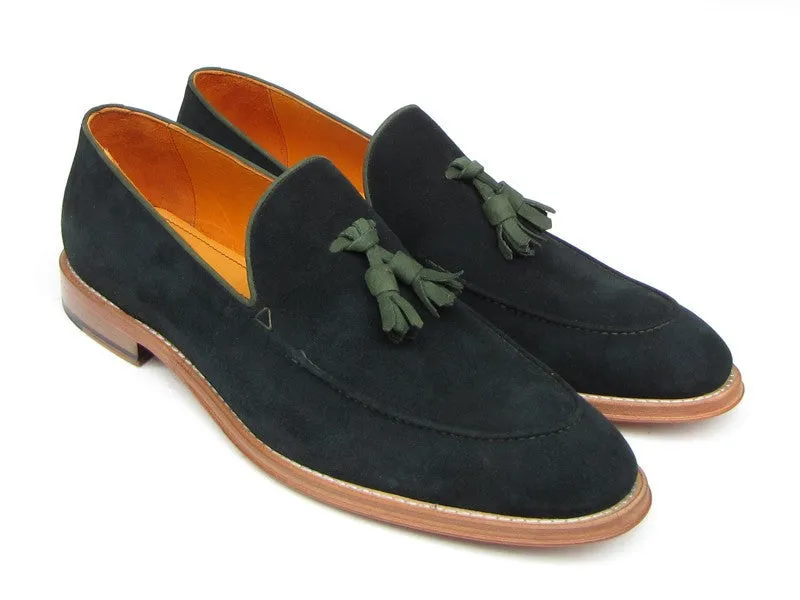 Paul Parkman Green Suede Tassel Loafers