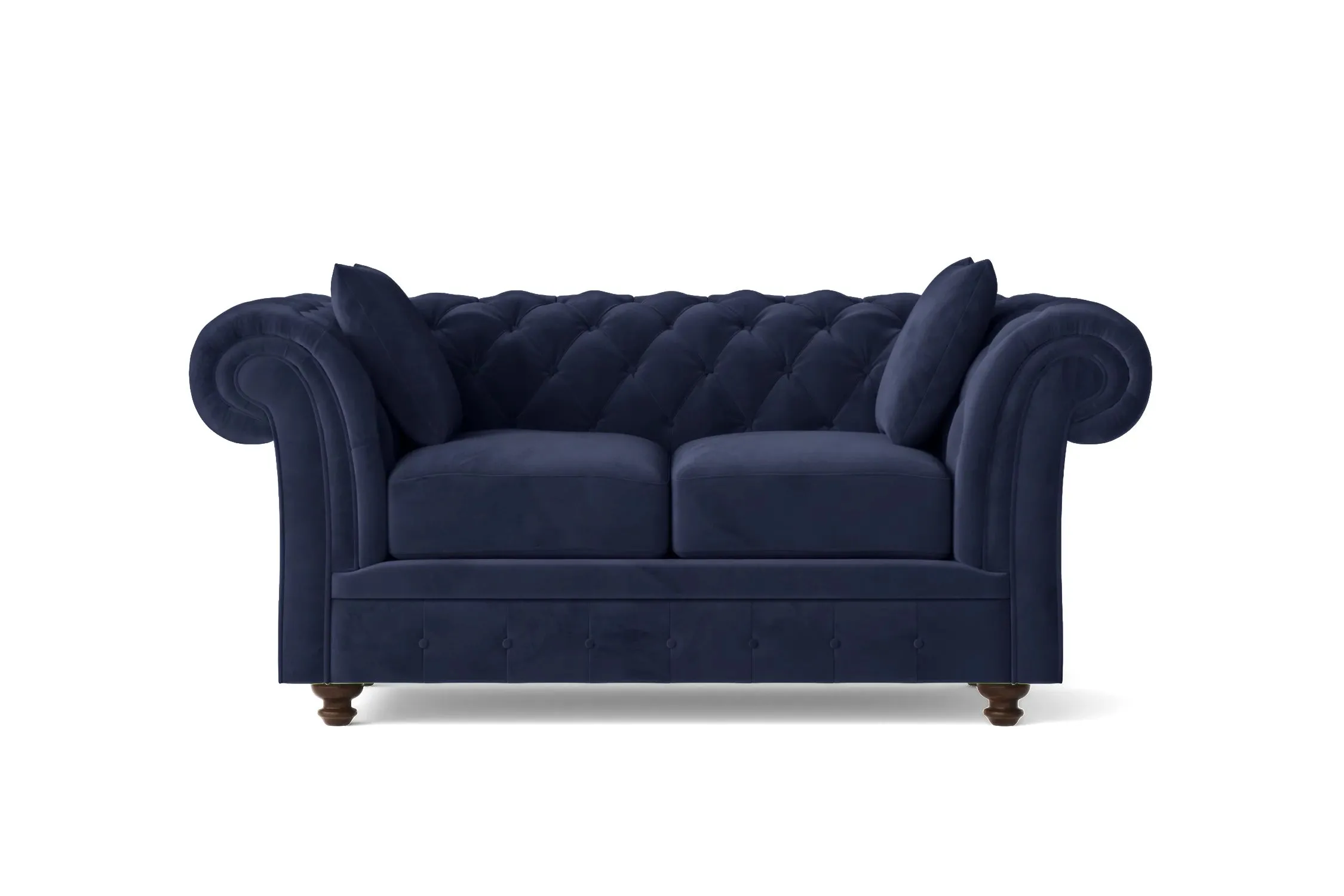 Pesaro 2 Seater Sofa Dark Blue Velvet