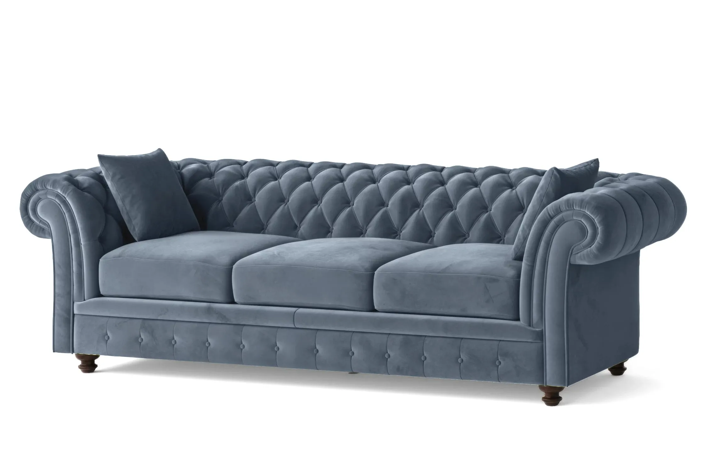 Pesaro 4 Seater Sofa Baby Blue Velvet