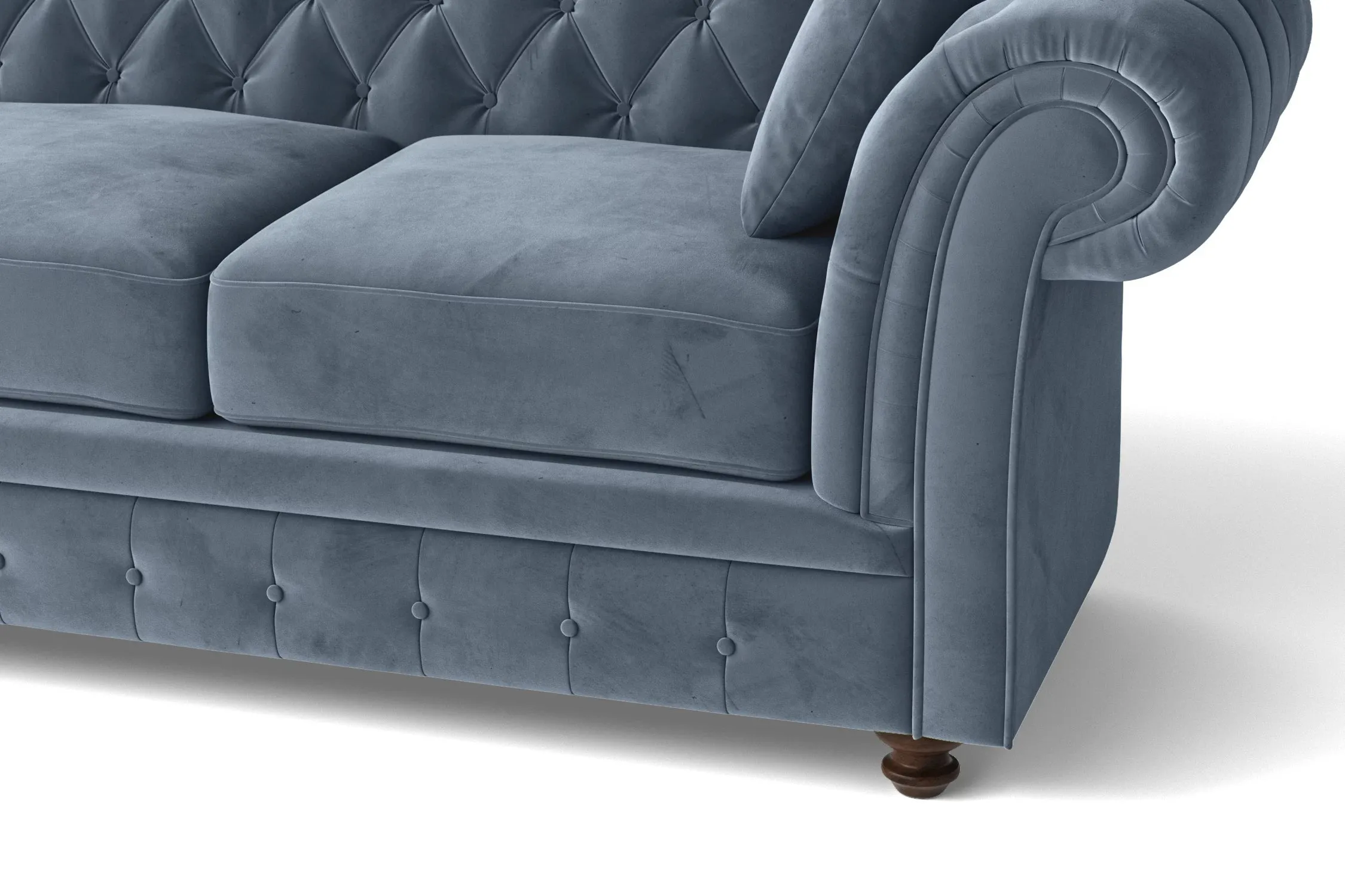 Pesaro 4 Seater Sofa Baby Blue Velvet