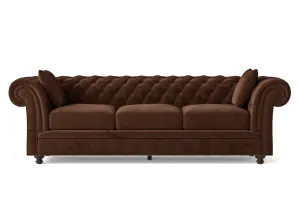 Pesaro 4 Seater Sofa Coffee Brown Velvet