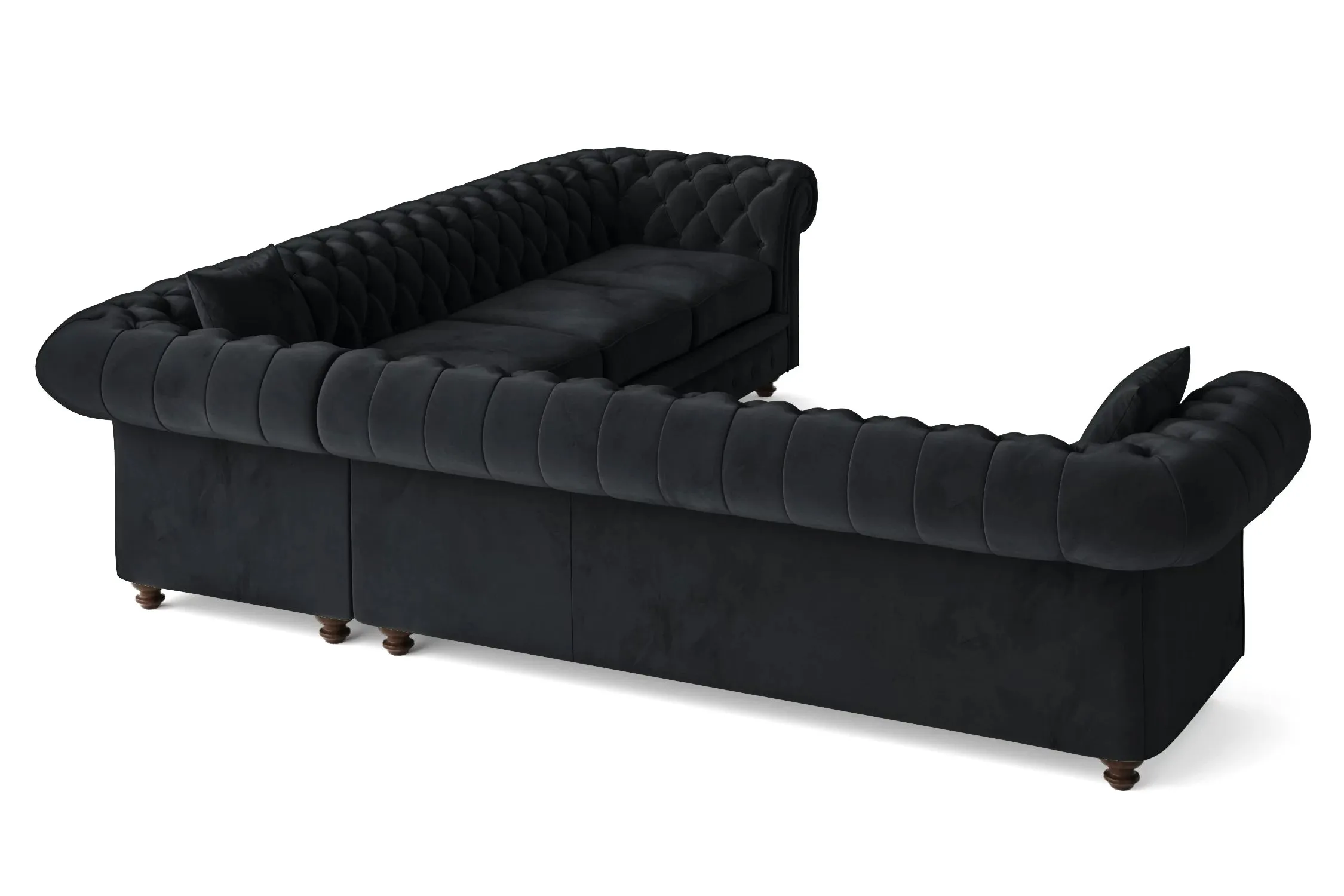 Pesaro 6 Seater Corner Sofa Dark Grey Velvet