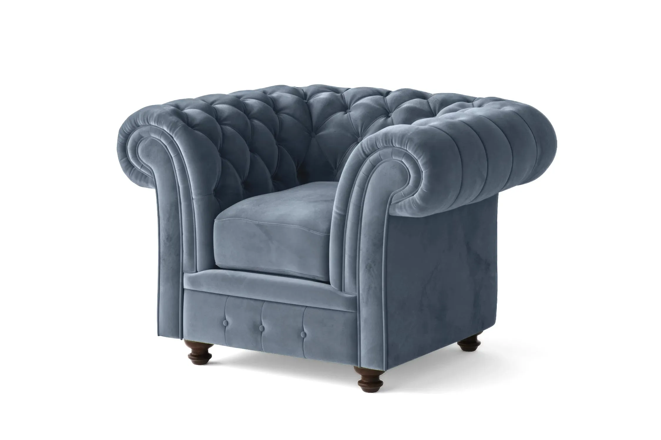 Pesaro Armchair Baby Blue Velvet