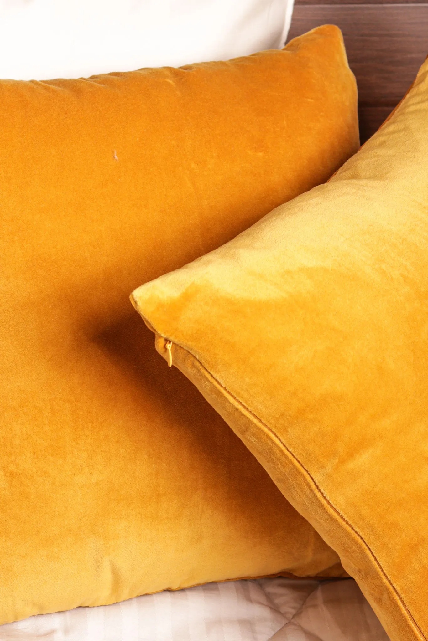 Premium Velvet Cushion Cover -  Mustard