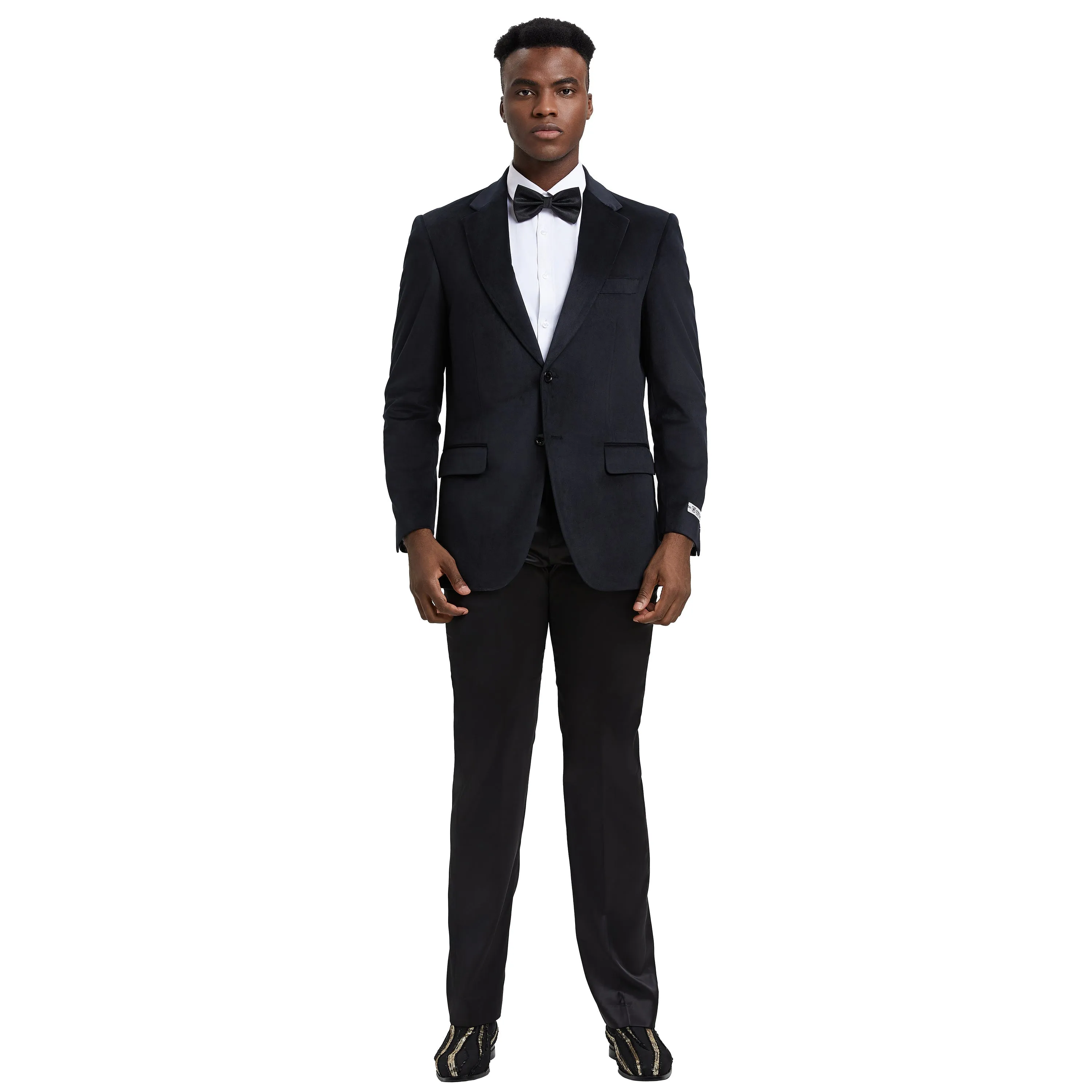 Stacy Adams Men's Hybrid-fit Velvet Jacket W/ Notch Lapel