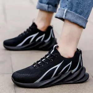 Thick Bottom Flying Woven Blade Movement Men's Sneakers