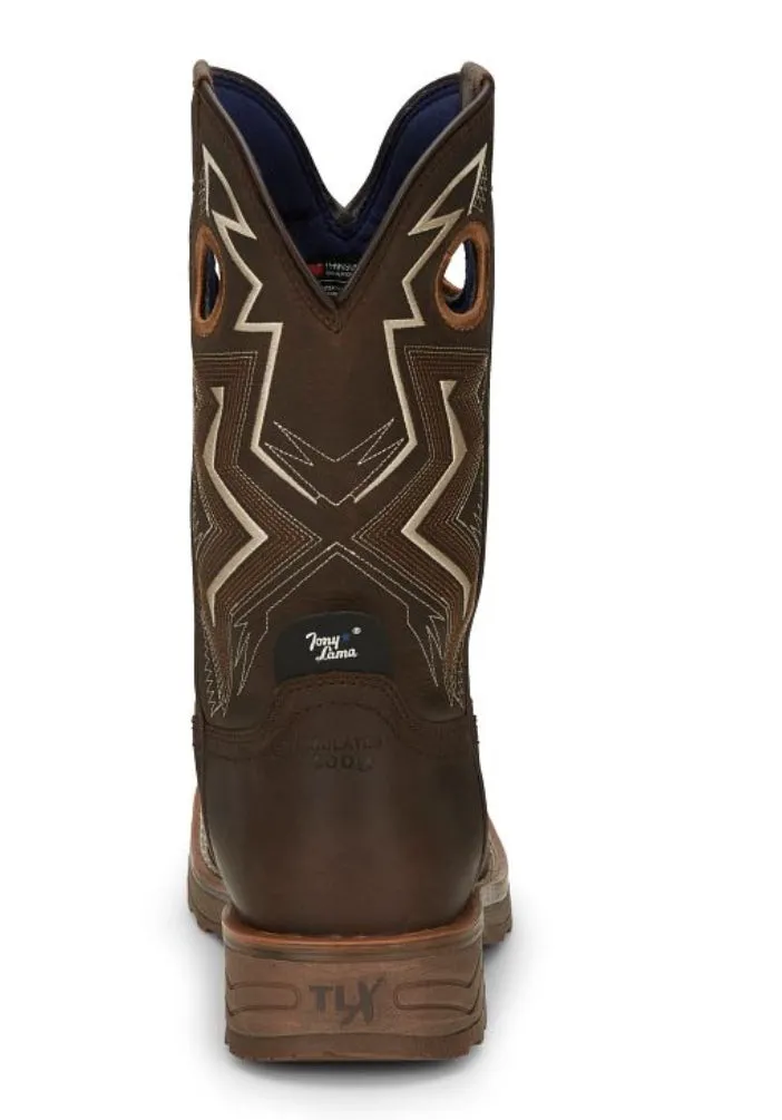 Tony Lama Men’s Force Walnut Pull On Safety Toe Work Boot.