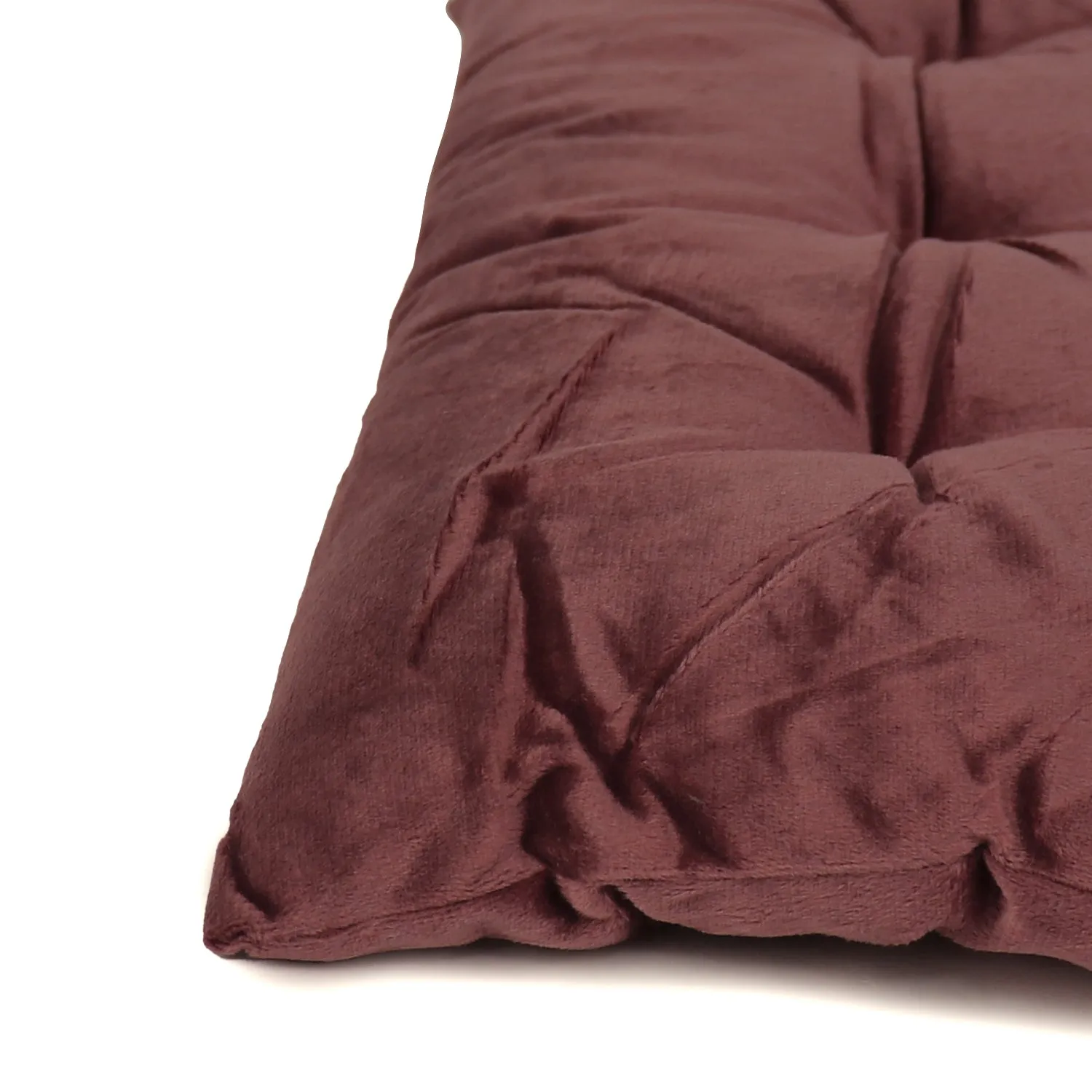 Velvet Slip Free Tufted  Chair Cushion Mauve 40x40cm