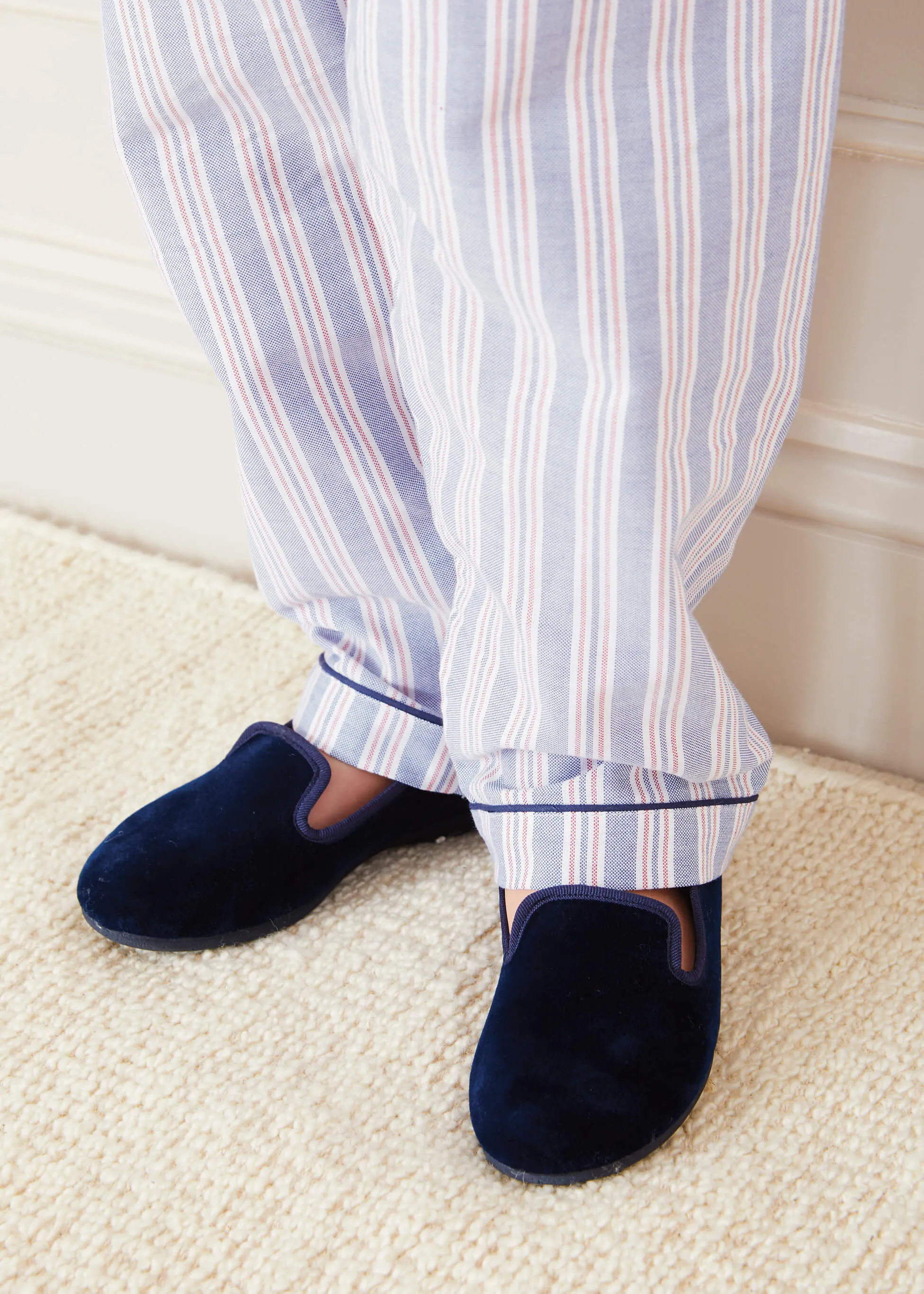 Velvet Slippers In Navy (24-34EU)